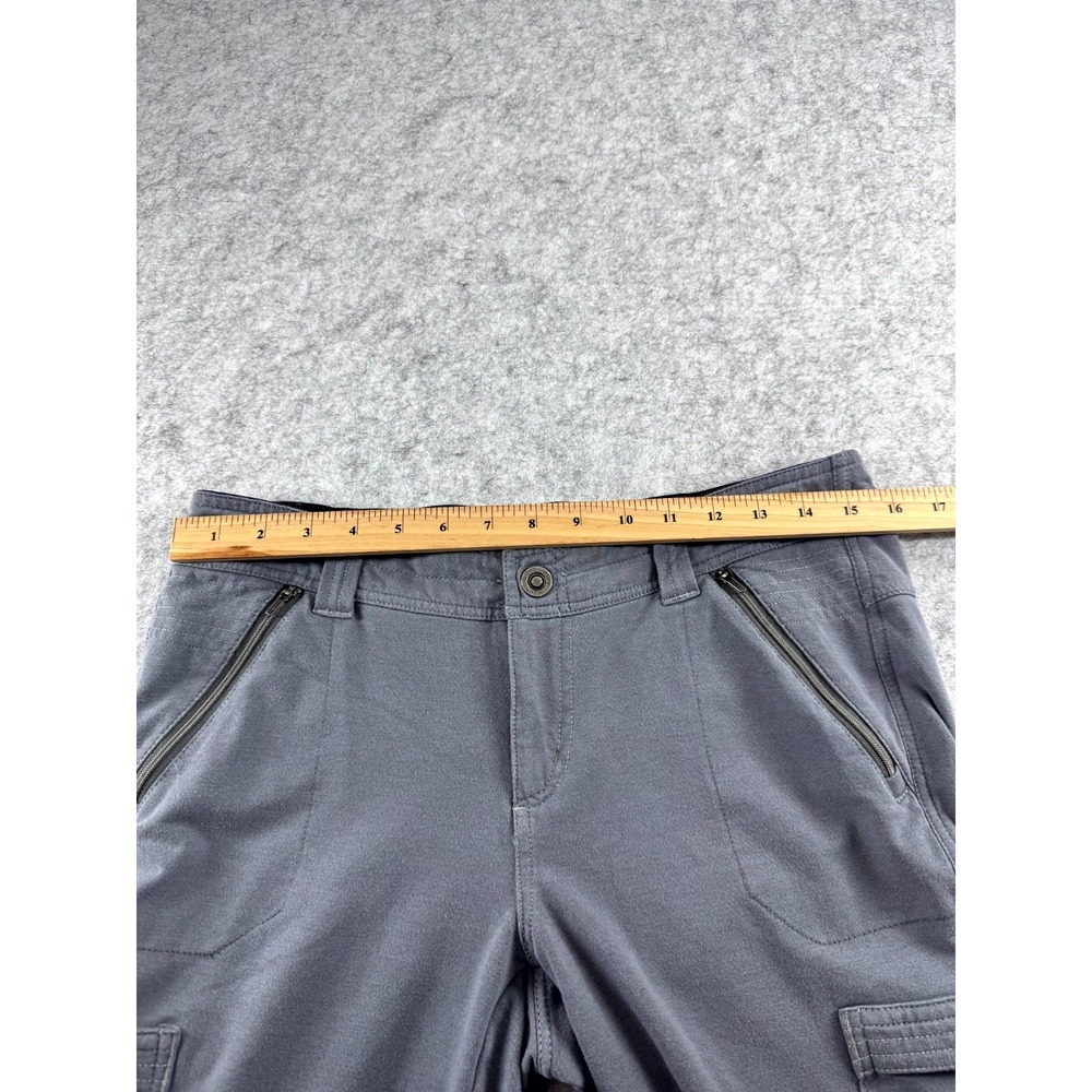 KUHL Cargo Pants Women's 8 Gray Zip-Slash Pockets Mid Rise Straight Leg Workwear - Picture 9 of 14